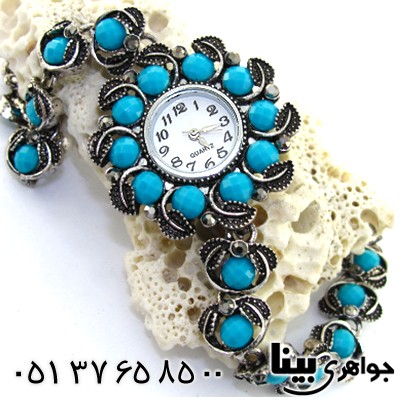 ساعت حدید و نگین آبی زنانه طرح مازیتی _کد:8738