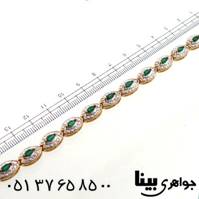 دستبند زمرد زنانه مانی ایتالیایی با شکوه _کد:8739