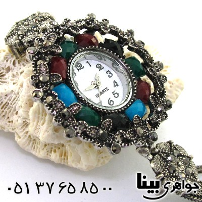 ساعت حدید و چند نگین زنانه طرح مارکازیت _کد:8740