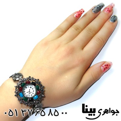 ساعت حدید و چند نگین زنانه طرح مارکازیت _کد:8740
