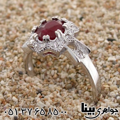 انگشتر یاقوت سرخ زنانه رادیوم لوکس مدل سیما _کد:8748