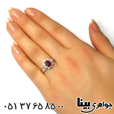 انگشتر یاقوت سرخ زنانه رادیوم لوکس مدل سیما _کد:8748