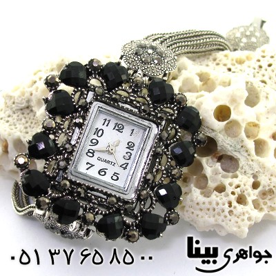 ساعت حدید و نگین مشکی زنانه طرح مارکازیتی _کد:8753