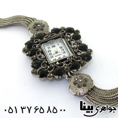 ساعت حدید و نگین مشکی زنانه طرح مارکازیتی _کد:8753