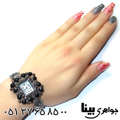 ساعت حدید و نگین مشکی زنانه طرح مارکازیتی _کد:8753