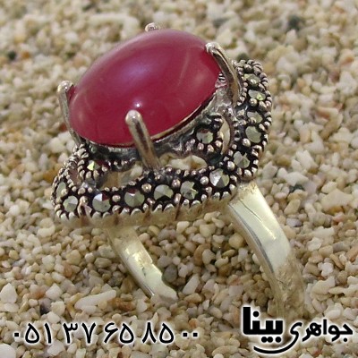 انگشتر یاقوت سرخ زنانه مارکازیت هانگ مدل شبنم _کد:8754
