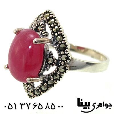 انگشتر یاقوت سرخ زنانه مارکازیت هانگ مدل شبنم _کد:8754