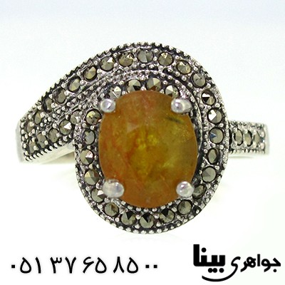 انگشتر یاقوت زرد زنانه مارکازیت هانگ _کد:8757