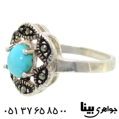 انگشتر فیروزه نیشابوری زنانه مارکازیتی _کد:8759