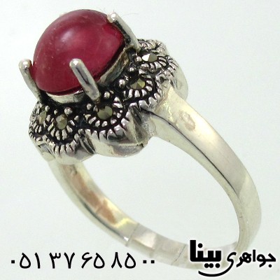 انگشتر یاقوت سرخ خوشرنگ زنانه مارکازیت هانگ _کد:8762