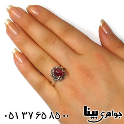 انگشتر یاقوت سرخ خوشرنگ زنانه مارکازیت هانگ _کد:8762