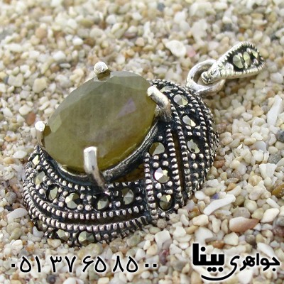 گردنبند یاقوت زرد درشت زنانه مارکازیت هانگ _کد:8763