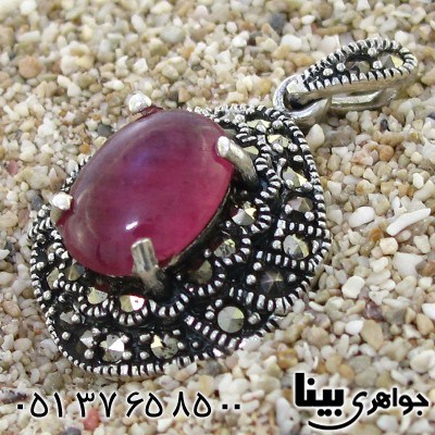 گردنبند یاقوت سرخ زلال زنانه مارکازیت هانگ _کد:8768