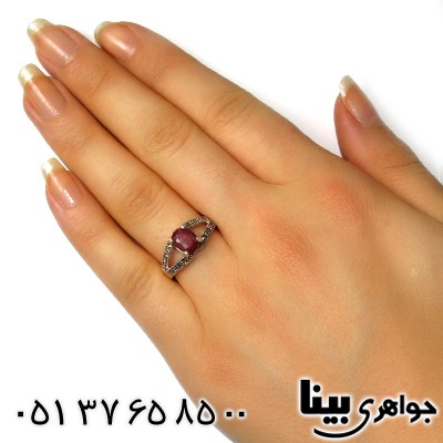 انگشتر یاقوت سرخ زنانه مارکازیت هانگ _کد:8777