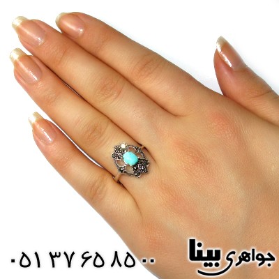 انگشتر فیروزه نیشابوری زنانه مارکازیتی پروانه _کد:8779