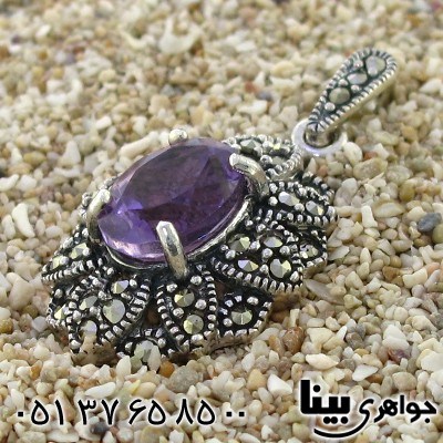 گردنبند آمتیست خوشرنگ زنانه مارکازیت هانگ _کد:8783