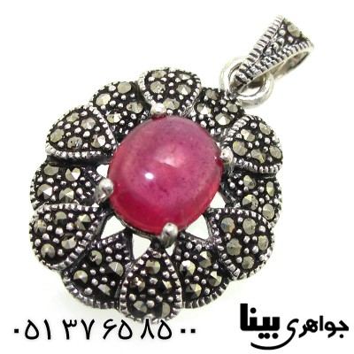 گردنبند یاقوت سرخ زلال زنانه مارکازیت هانگ شکوفه _کد:8798