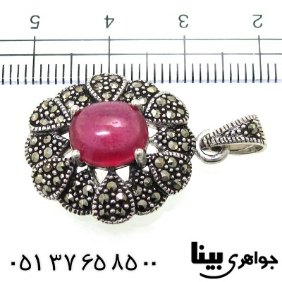گردنبند یاقوت سرخ زلال زنانه مارکازیت هانگ شکوفه _کد:8798