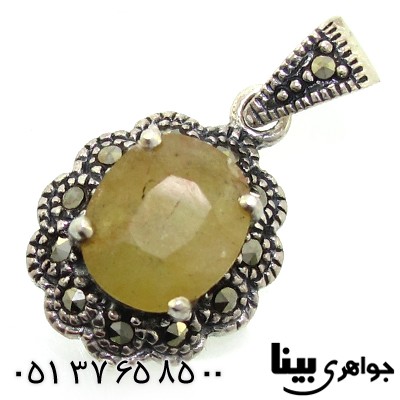 گردنبند یاقوت زرد زنانه مارکازیت هانگ _کد:8801
