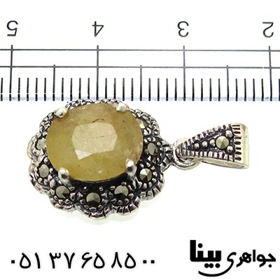 گردنبند یاقوت زرد زنانه مارکازیت هانگ _کد:8801
