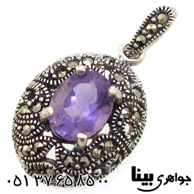 گردنبند آمتیست زنانه مارکازیت هانگ _کد:8804