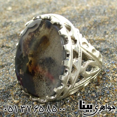 انگشتر عقیق شجری درشت ایرانی مرغوب مردانه کلکسیونی _کد:8809