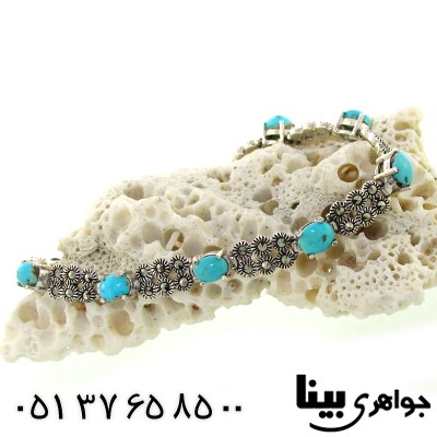 دستبند فیروزه نیشابوری مرغوب زنانه به سبک مارکازیت هانگ _کد:1286