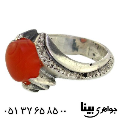 انگشتر عقیق یمنی درشت قدیمی مردانه _کد:8829