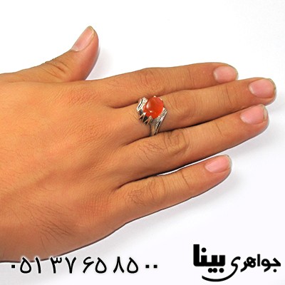 انگشتر عقیق یمنی درشت قدیمی مردانه _کد:8829