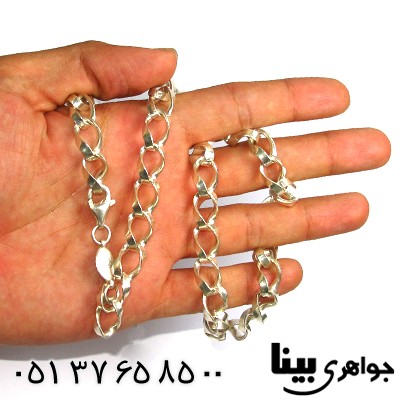 زنجیر نقره مردانه درشت ایتالیایی قدیمی و دست ساز 55 سانتی _کد:8839