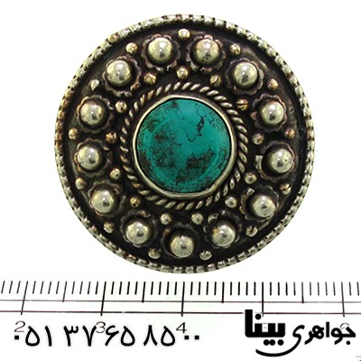 انگشتر فیروزه تبتی زنانه درشت قدیمی و عتیقه _کد:8850