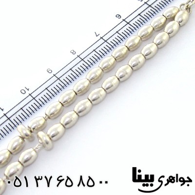 تسبیح نقره 33 دانه ای بیضی ساده _کد:8890