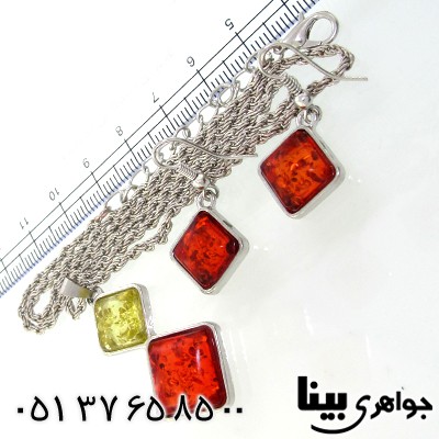 سرویس کهربا صنعتی عالی زنانه fashion jewelry _کد:8896
