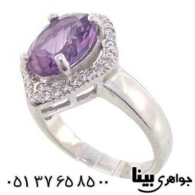 انگشتر آمتیست برزیلی عالی زنانه رادیوم لوکس _کد:8919