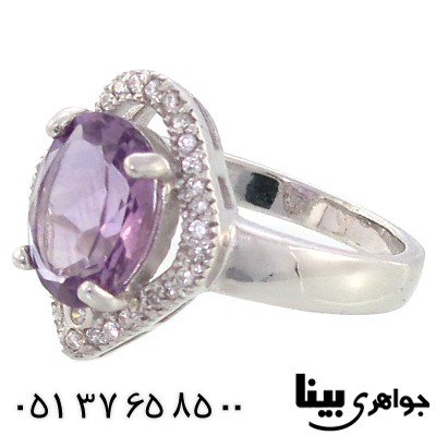 انگشتر آمتیست برزیلی عالی زنانه رادیوم لوکس _کد:8919