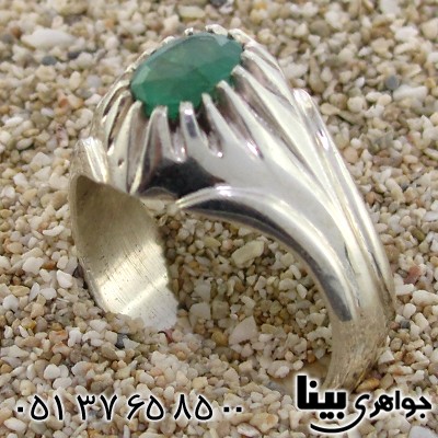 انگشتر زمرد کلمبیا عالی مردانه کلاسیک دور چنگی _کد:8920