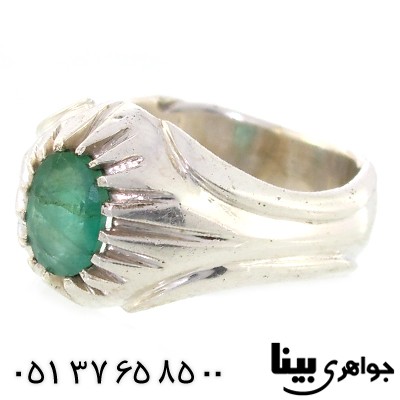 انگشتر زمرد کلمبیا عالی مردانه کلاسیک دور چنگی _کد:8920