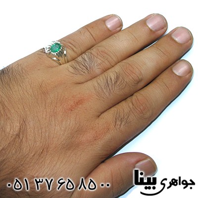انگشتر زمرد کلمبیا عالی مردانه کلاسیک دور چنگی _کد:8920