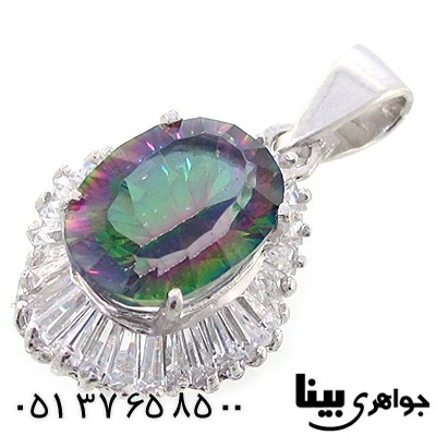 گردنبند توپاز هفت رنگ درشت زنانه رادیوم لوکس _کد:8921