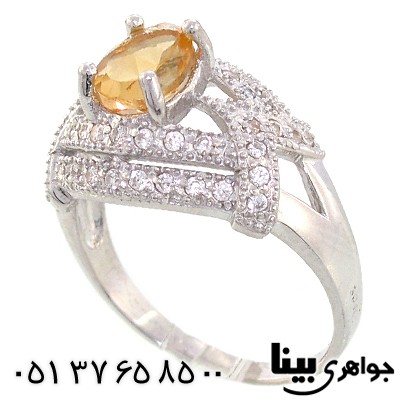 انگشتر سیترین عالی زنانه رادیوم لوکس مدل مهلا _کد:8922