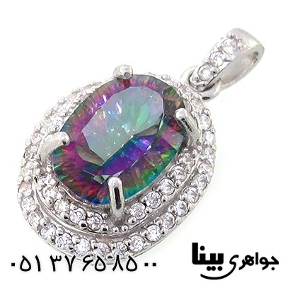 گردنبند توپاز هفت رنگ درشت زنانه رادیوم لوکس _کد:8923