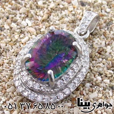 گردنبند توپاز هفت رنگ درشت زنانه رادیوم لوکس _کد:8923