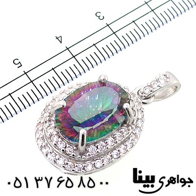 گردنبند توپاز هفت رنگ درشت زنانه رادیوم لوکس _کد:8923