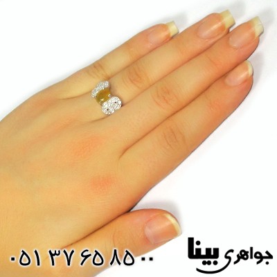 انگشتر یاقوت زرد خوشرنگ زنانه رادیوم لوکس مدل پیچ _کد:8931