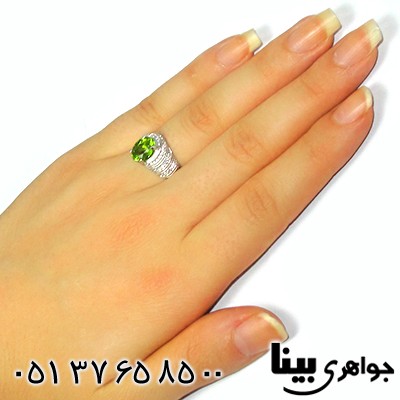 انگشتر زبرجد زنانه رادیوم لوکس مدل حلقوی _کد:8935