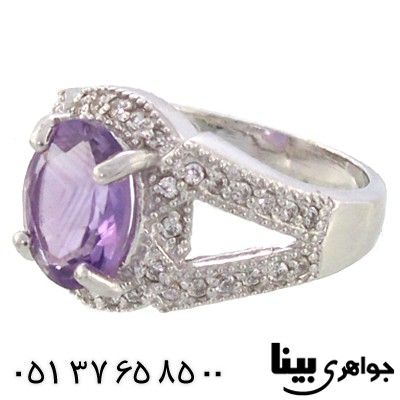 انگشتر آمتیست برزیلی خوشرنگ زنانه رادیوم لوکس _کد:8942