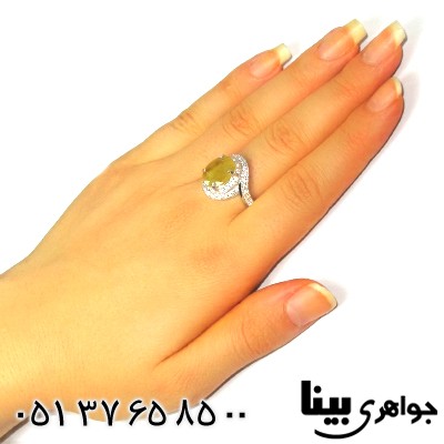 انگشتر یاقوت زرد زنانه درشت رادیوم لوکس _کد:8945