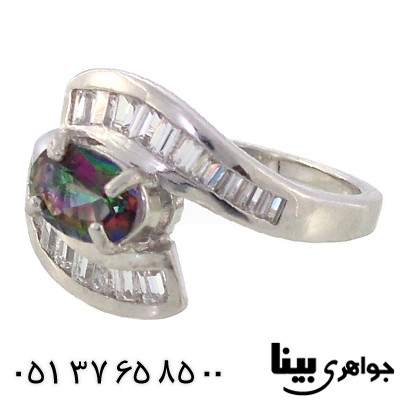 انگشتر توپاز هفت رنگ زنانه رادیوم لوکس _کد:8950