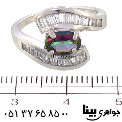 انگشتر توپاز هفت رنگ زنانه رادیوم لوکس _کد:8950