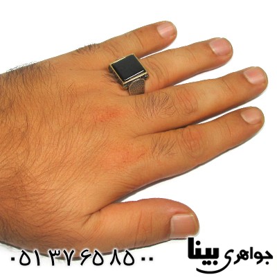انگشتر عقیق سیاه (اونیکس) عالی مردانه مدل سالار _کد:8958